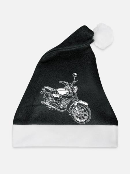 Simme Kult Moped aus der DDR - Weihnachtsmütze - Schwarz/Weiß - Vorne