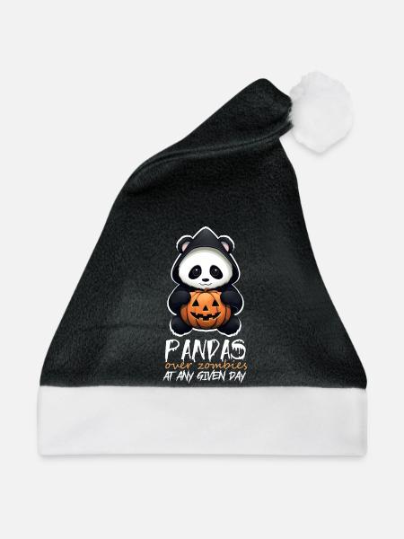 Amüsantes sarkastisches Halloween-Panda-Zitat - Weihnachtsmütze - Schwarz/Weiß - Vorne