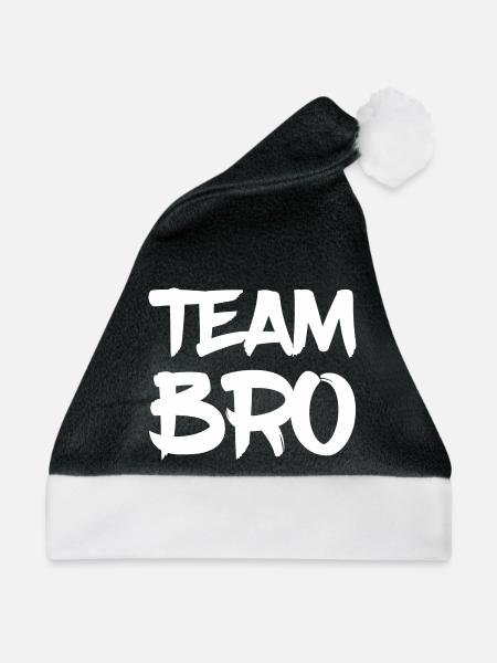 Team Bro - Weihnachtsmütze - Schwarz/Weiß - Vorne