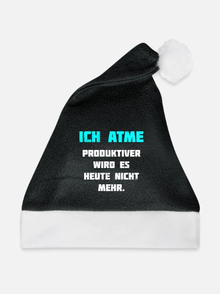 Ich Atme Lustiger Spruch Lustig Witz - Weihnachtsmütze - Schwarz/Weiß - Vorne