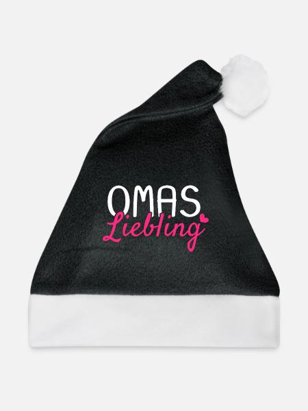 Omas Liebling - Weihnachtsmütze - Schwarz/Weiß - Vorne