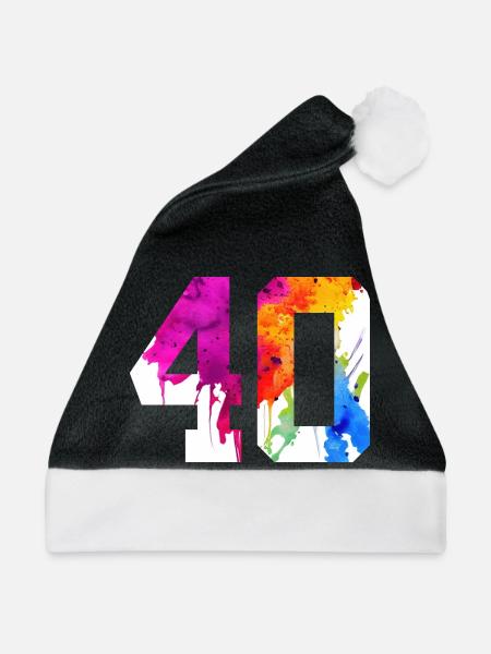 NUMMER 40 JAHRE ALT 40. GEBURTSTAG - Weihnachtsmütze - Schwarz/Weiß