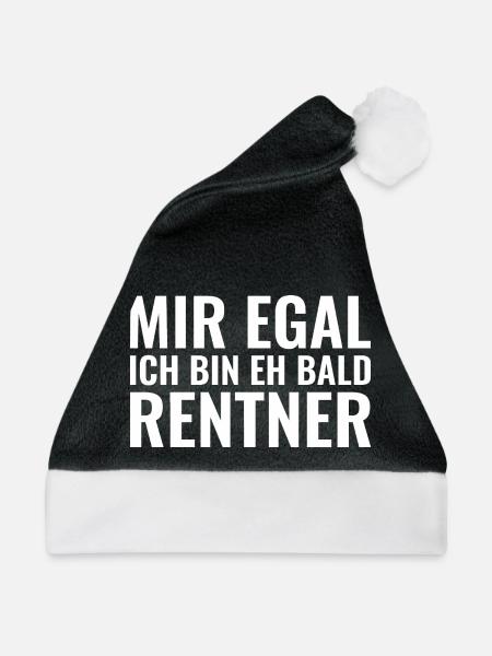 Mir egal ich bin eh bald Rentner - Weihnachtsmütze - Schwarz/Weiß - Vorne
