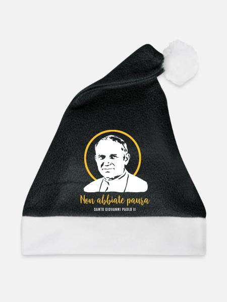 Fürchtet euch nicht - Papst Johannes Paul II - Weihnachtsmütze - Schwarz/Weiß - Vorne