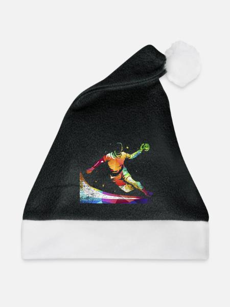 Temperamentvoller Handball Hallensport - Weihnachtsmütze - Schwarz/Weiß - Vorne