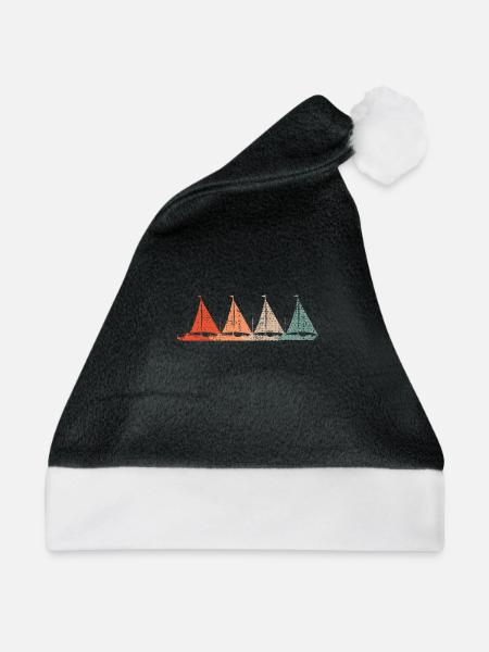 Segelboote Retro - Weihnachtsmütze - Schwarz/Weiß