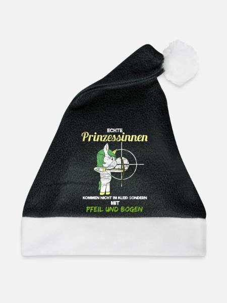 Bogenschießen Outfit Bogenschützin Pfeil Bogen - Weihnachtsmütze - Schwarz/Weiß
