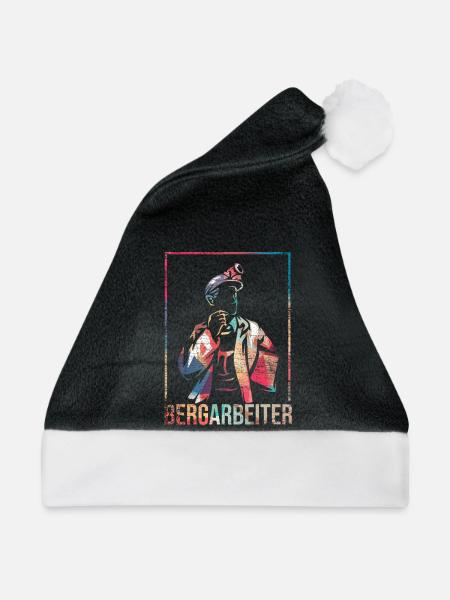 Rußiger Bergmann Schichtarbeit - Weihnachtsmütze - Schwarz/Weiß - Vorne