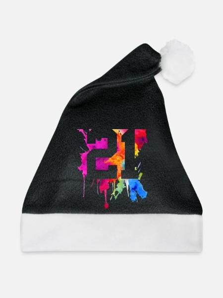 21 JAHRE 21. GEBURTSTAG - Weihnachtsmütze - Schwarz/Weiß - Vorne