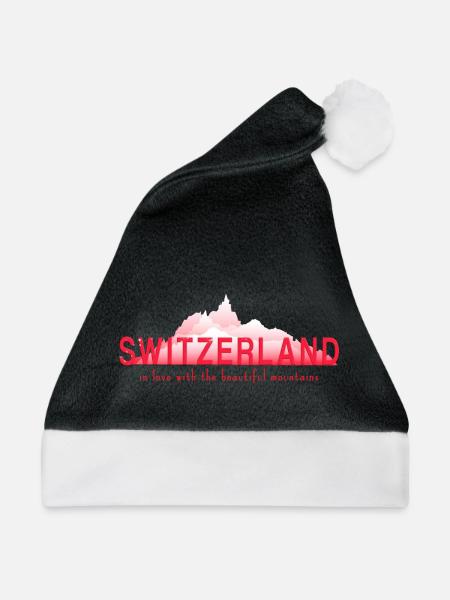 switzerland mountains - Weihnachtsmütze - Schwarz/Weiß