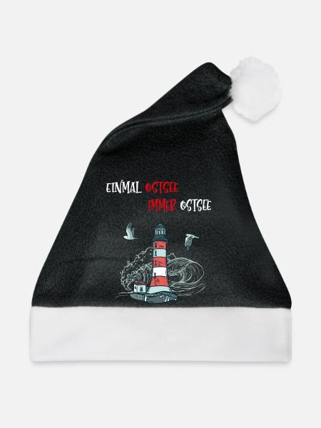 Einmal Ostsee immer Ostsee Statement Spruch - Weihnachtsmütze - Schwarz/Weiß