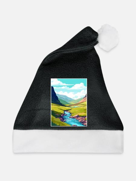 Hohe Tasse Nick Cumbria Vintage Reiseposter WPA - Weihnachtsmütze - Schwarz/Weiß - Vorne