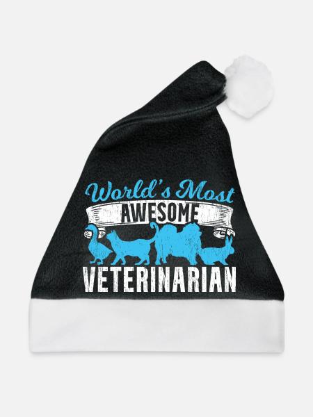 Weltbester Tierarzt - Weihnachtsmütze - Schwarz/Weiß