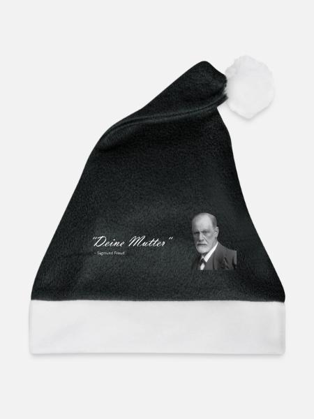 " Deine Mutter " Sigmund Freud - Weihnachtsmütze - Schwarz/Weiß