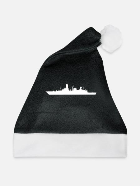Fregatte Sachsen-Klasse 124 (White) - Weihnachtsmütze - Schwarz/Weiß - Vorne