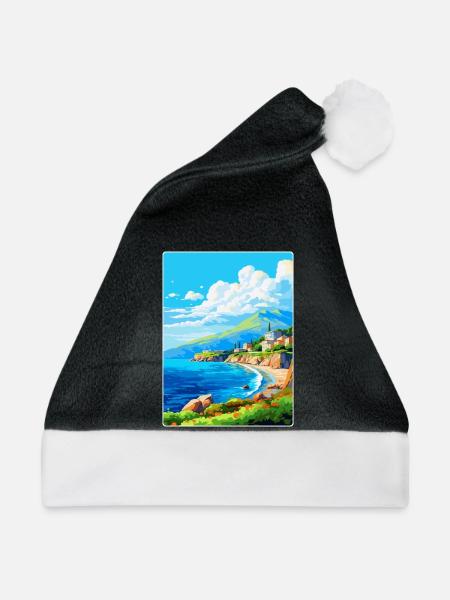 Mani Halbinsel Griechenland Vintage Reiseposter WPA - Weihnachtsmütze - Schwarz/Weiß - Vorne