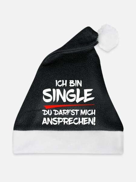 Ich bin Single - Weihnachtsmütze - Schwarz/Weiß - Vorne