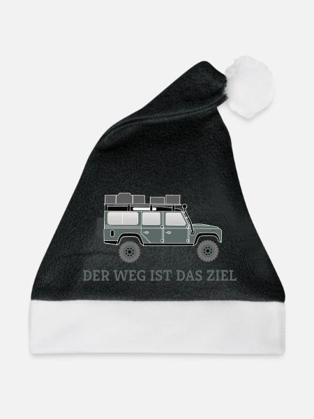 Dachzelt Offroad 4x4 Reisefahrzeug T-Shirt - Weihnachtsmütze - Schwarz/Weiß
