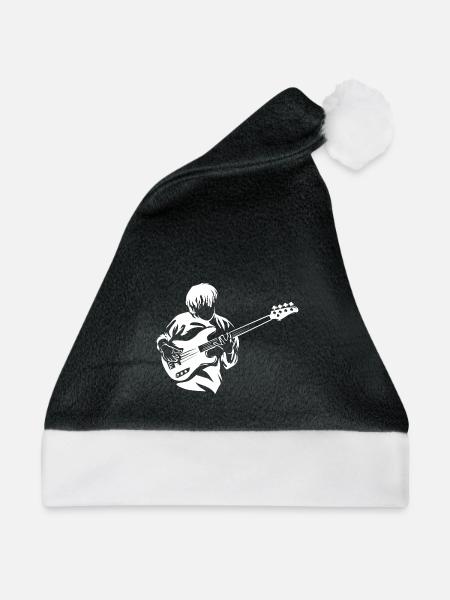 Vibrierender E-Bass Konzertbühne - Weihnachtsmütze - Schwarz/Weiß - Vorne