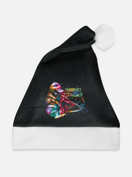 Wackerer Armbrustschütze Mittelalter - Weihnachtsmütze - Schwarz/Weiß - Vorne