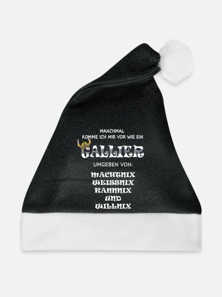 Gallier Machtnix Kannnix Willnix Weissnix Tutnix - Weihnachtsmütze - Schwarz/Weiß