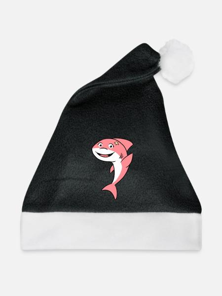 Hai Süß, Süßer Hai - Weihnachtsmütze - Schwarz/Weiß - Vorne