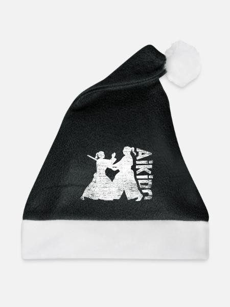 Geschmeidige Aikido Kämpferin Tatami - Weihnachtsmütze - Schwarz/Weiß - Vorne