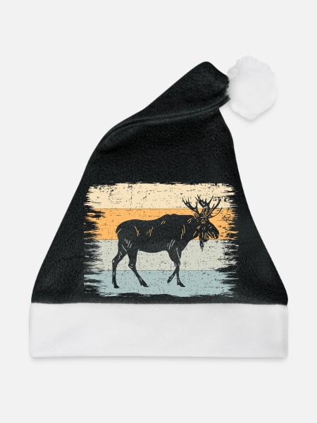 Elch - Weihnachtsmütze - Schwarz/Weiß