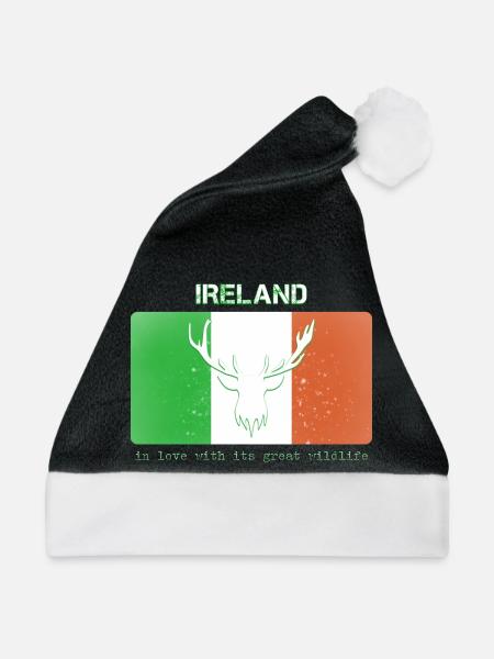 IRLAND WILDLIFE Fahne Irland - Weihnachtsmütze - Schwarz/Weiß - Vorne