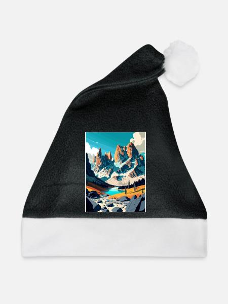 Dolomiten Dolomiten Dolomiten Gebirge Italien - Weihnachtsmütze - Schwarz/Weiß - Vorne