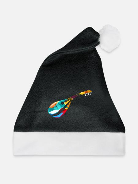 Klassische Mandoline Zupfmusik - Weihnachtsmütze - Schwarz/Weiß