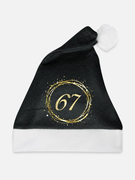 67 - Weihnachtsmütze - Schwarz/Weiß - Vorne