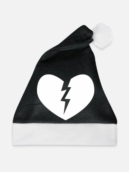 Zerbrochenes Herz Icon - Weihnachtsmütze - Schwarz/Weiß