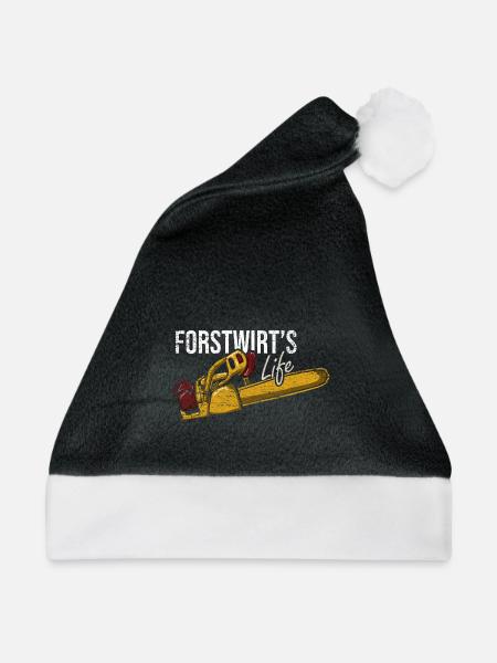 Wetterfester Forstwirt Waldarbeit - Weihnachtsmütze - Schwarz/Weiß - Vorne