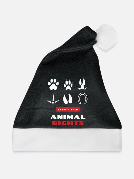 animal rights - Weihnachtsmütze - Schwarz/Weiß