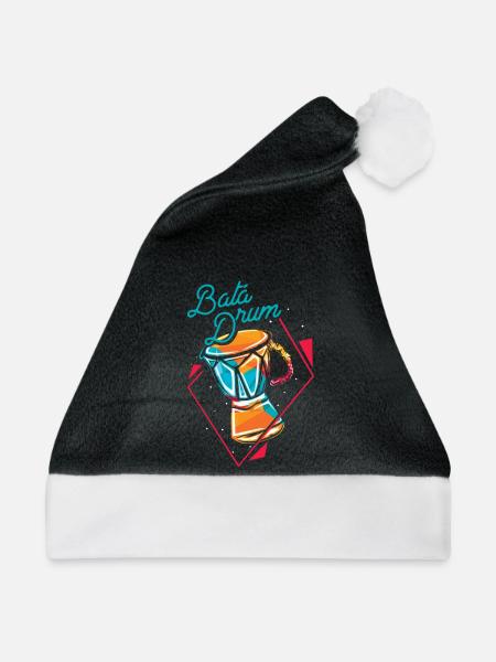 Rhythmische Bata Zeremonialtrommel - Weihnachtsmütze - Schwarz/Weiß