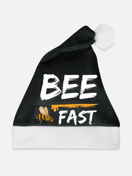 bee fast bees honey - Weihnachtsmütze - Schwarz/Weiß
