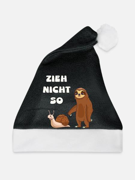 Zieh nicht so Schnecke und ein Faultier - Weihnachtsmütze - Schwarz/Weiß