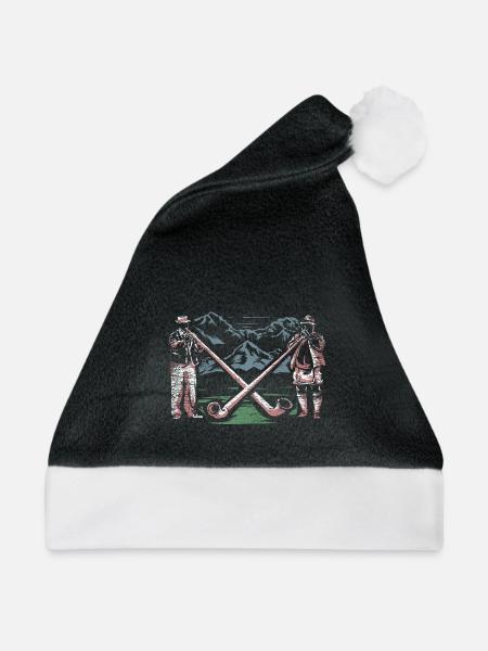 Traditionsreiches Alphorn Almmusik - Weihnachtsmütze - Schwarz/Weiß - Vorne