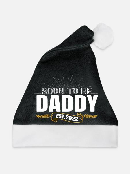 Bald Papa 2022 Werdender Vater - Weihnachtsmütze - Schwarz/Weiß - Vorne
