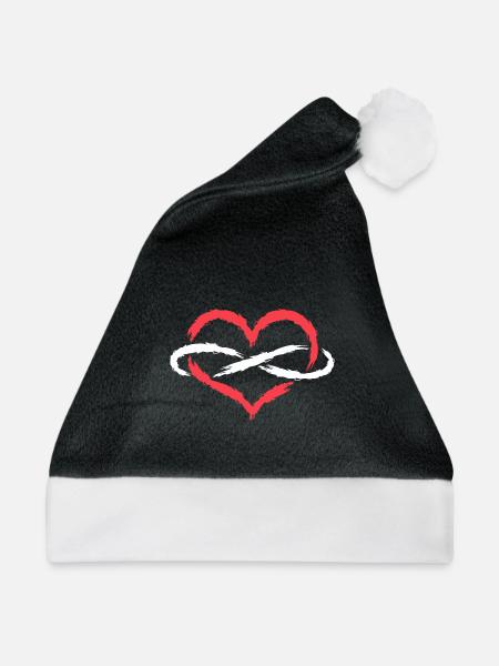 Herz Unendlich Endlos - Weihnachtsmütze - Schwarz/Weiß - Vorne