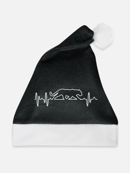 Panther - Weihnachtsmütze - Schwarz/Weiß - Vorne