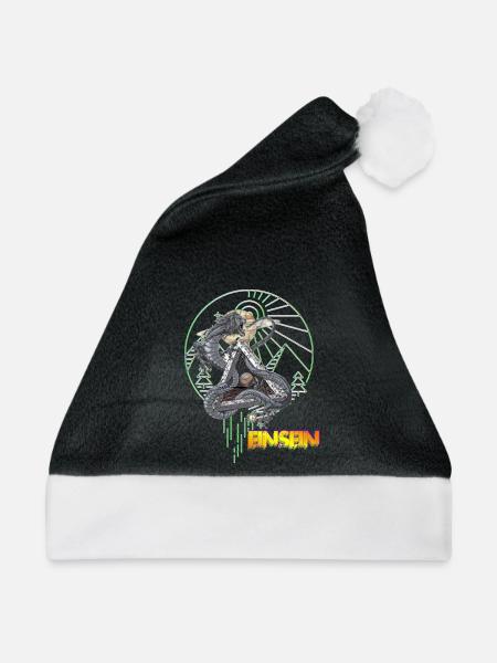 Drachen Neon über Bergkreis - Weihnachtsmütze - Schwarz/Weiß