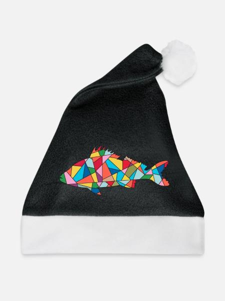 Barsch Angler Design Barschangeln Barsche Angeln - Weihnachtsmütze - Schwarz/Weiß