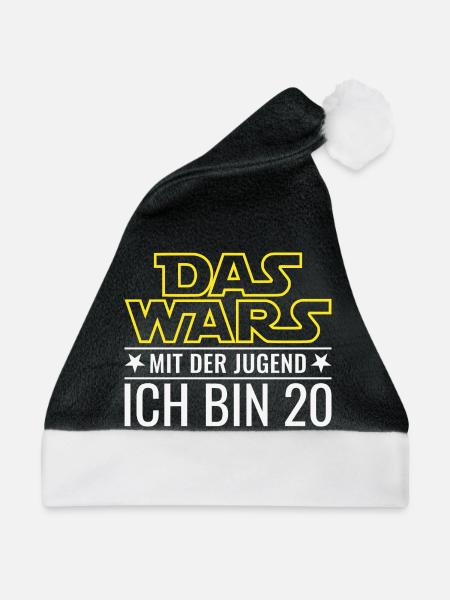 20. Geburtstag Das wars mit der Jugend  - Weihnachtsmütze - Schwarz/Weiß - Vorne