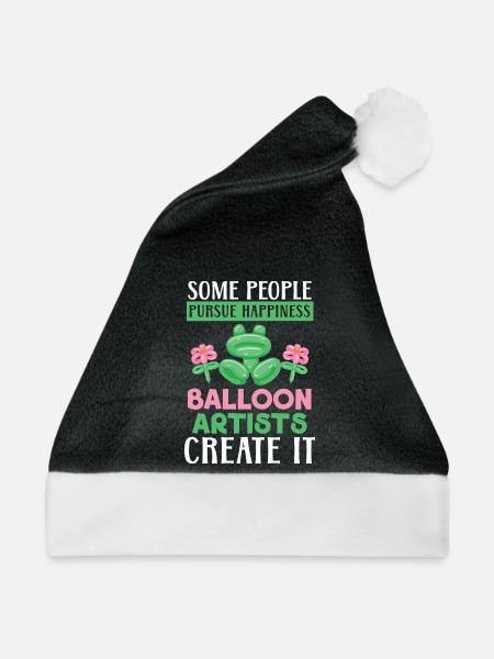 Menschen streben nach Glück Ballonkünstler erschaf - Weihnachtsmütze - Schwarz/Weiß - Vorne