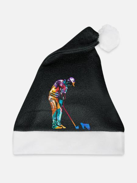 Schlagfertiger Minigolf Bahnprofi - Weihnachtsmütze - Schwarz/Weiß - Vorne