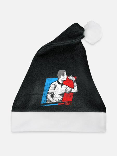 Treffsicherer Dartspieler Vereinsabend - Weihnachtsmütze - Schwarz/Weiß - Vorne