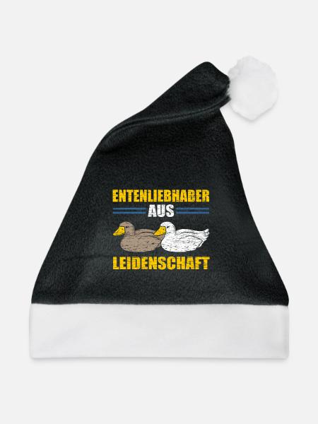 Entenliebhaber Enten - Weihnachtsmütze - Schwarz/Weiß - Vorne