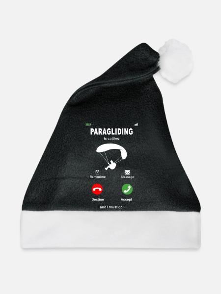 Paragliding is calling - Weihnachtsmütze - Schwarz/Weiß - Vorne